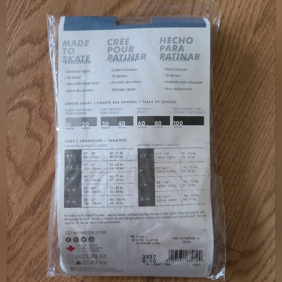 Mondor light tan tights size 8 - 10 - Picture 2 of 2